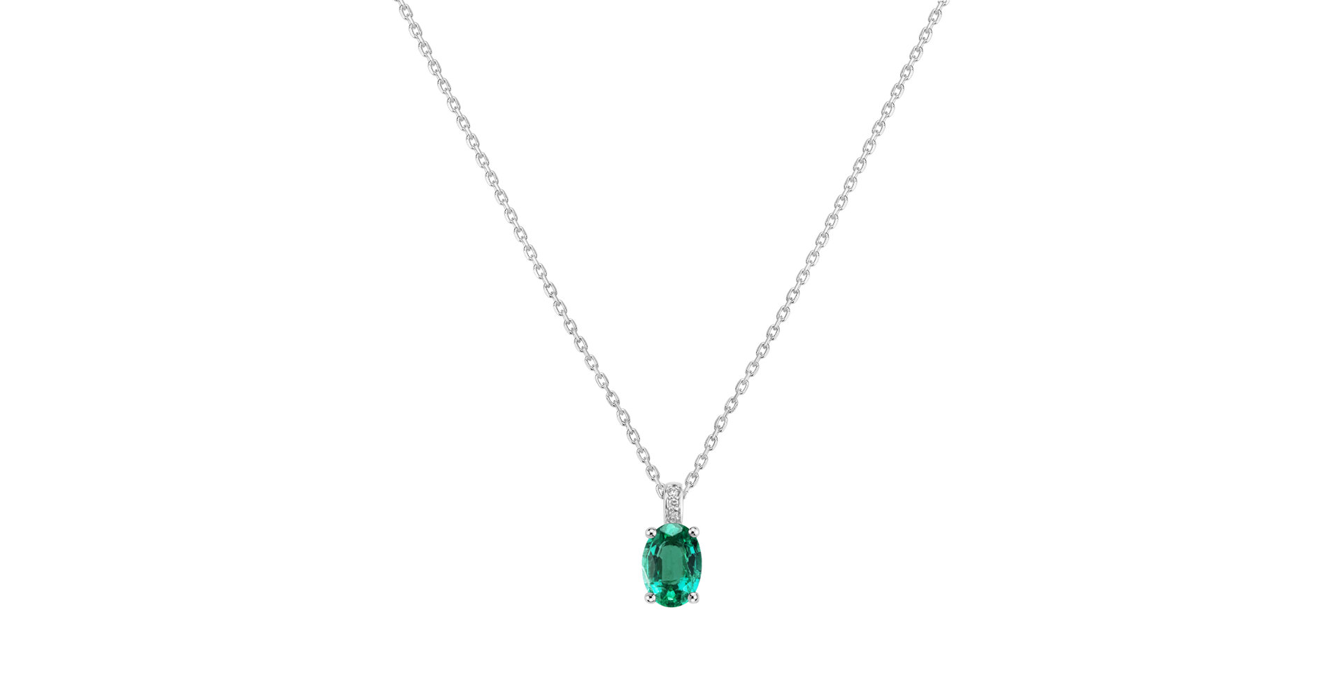 Diamond necklace with Emerald Lauriene