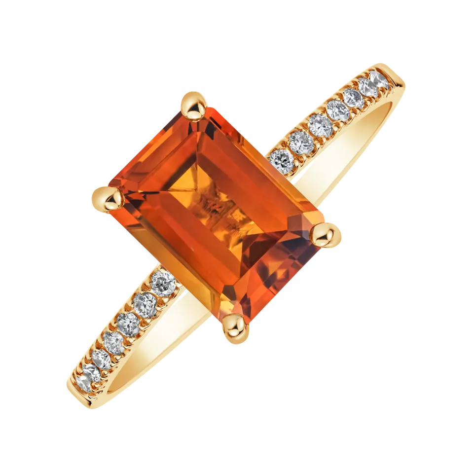 Diamond ring with Citrine Mireth