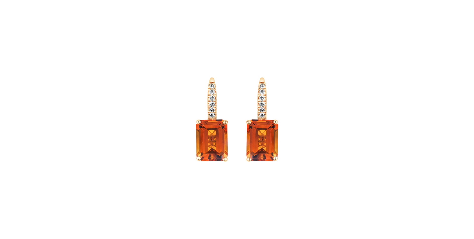 Diamond earrings with Citrine Mireth