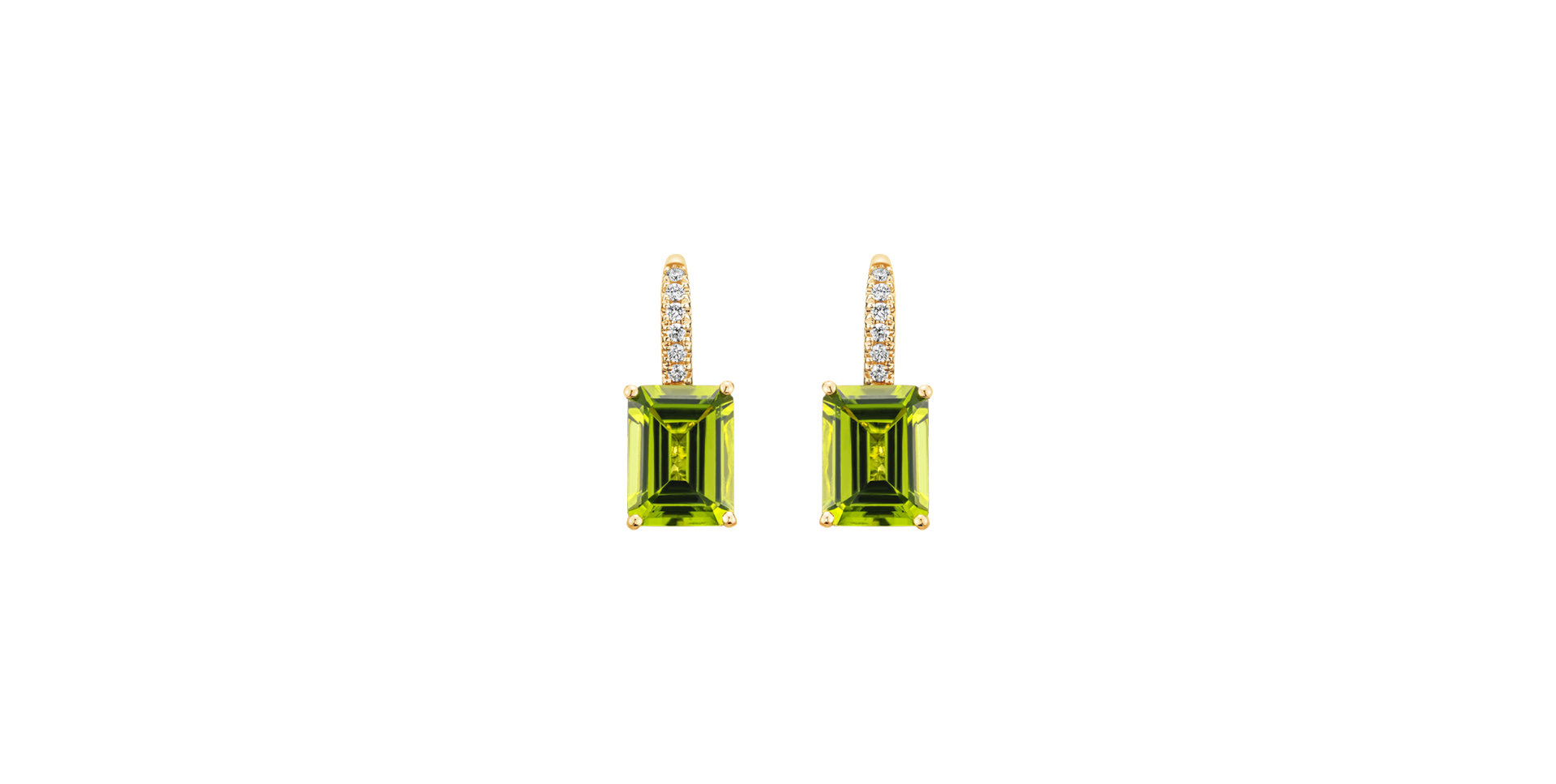 Diamond earrings with Peridote Mireth