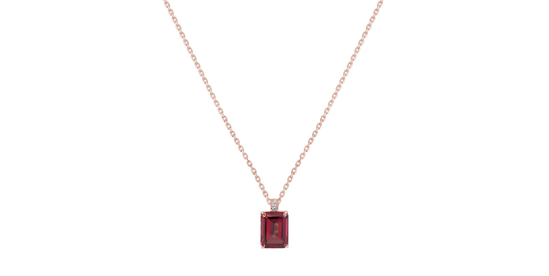 Diamond necklace with Rhodolite Mireth
