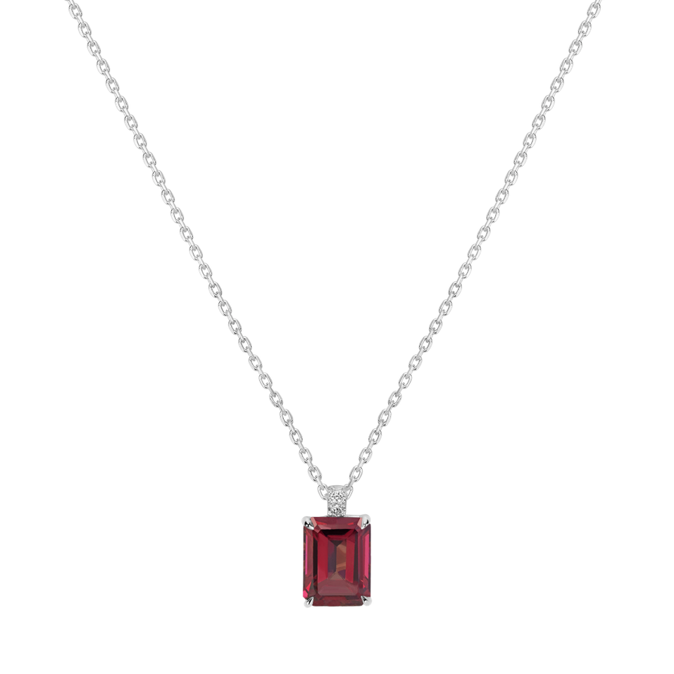 Diamond necklace with Rhodolite Mireth