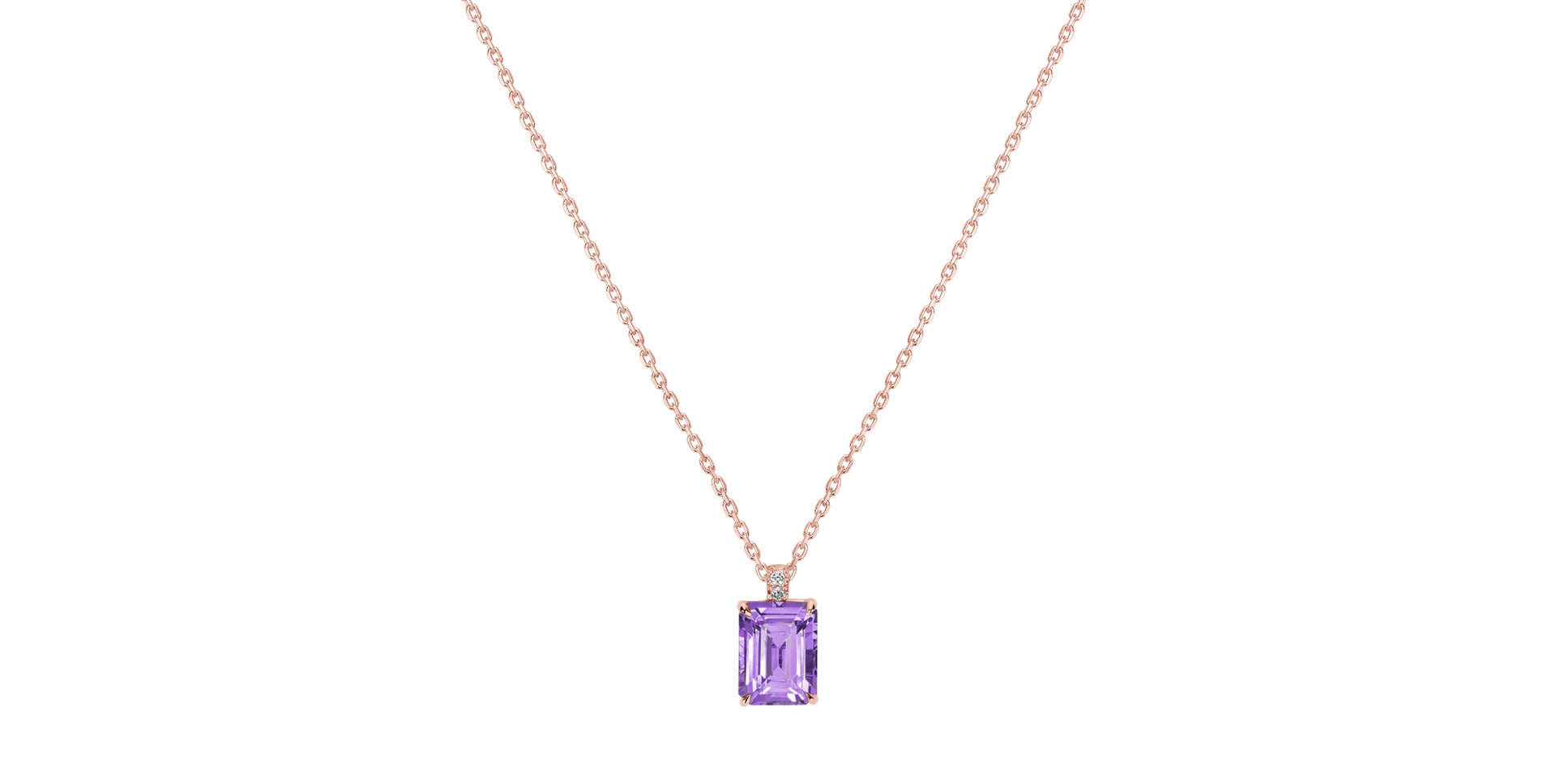 Diamond necklace with Amethyst Mireth
