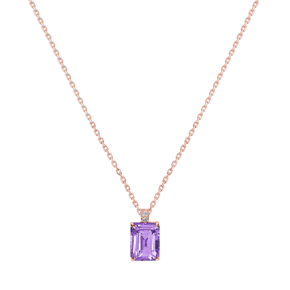 Diamond necklace with Amethyst Mireth
