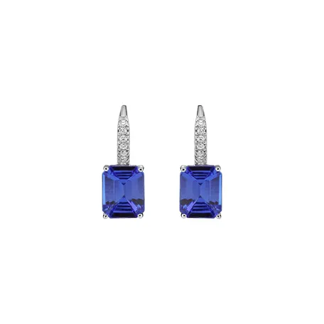 Diamond earrings with Tanzanite Mireth