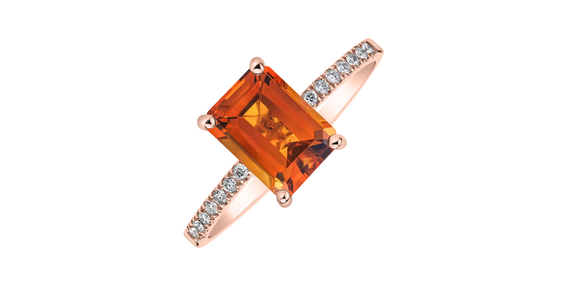 Diamond ring with Citrine Mireth
