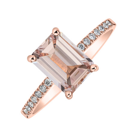 Diamond ring with Morganite Mireth