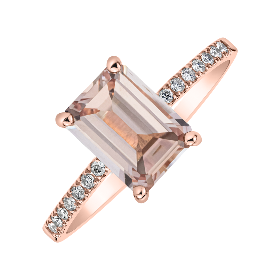 Diamond ring with Morganite Mireth