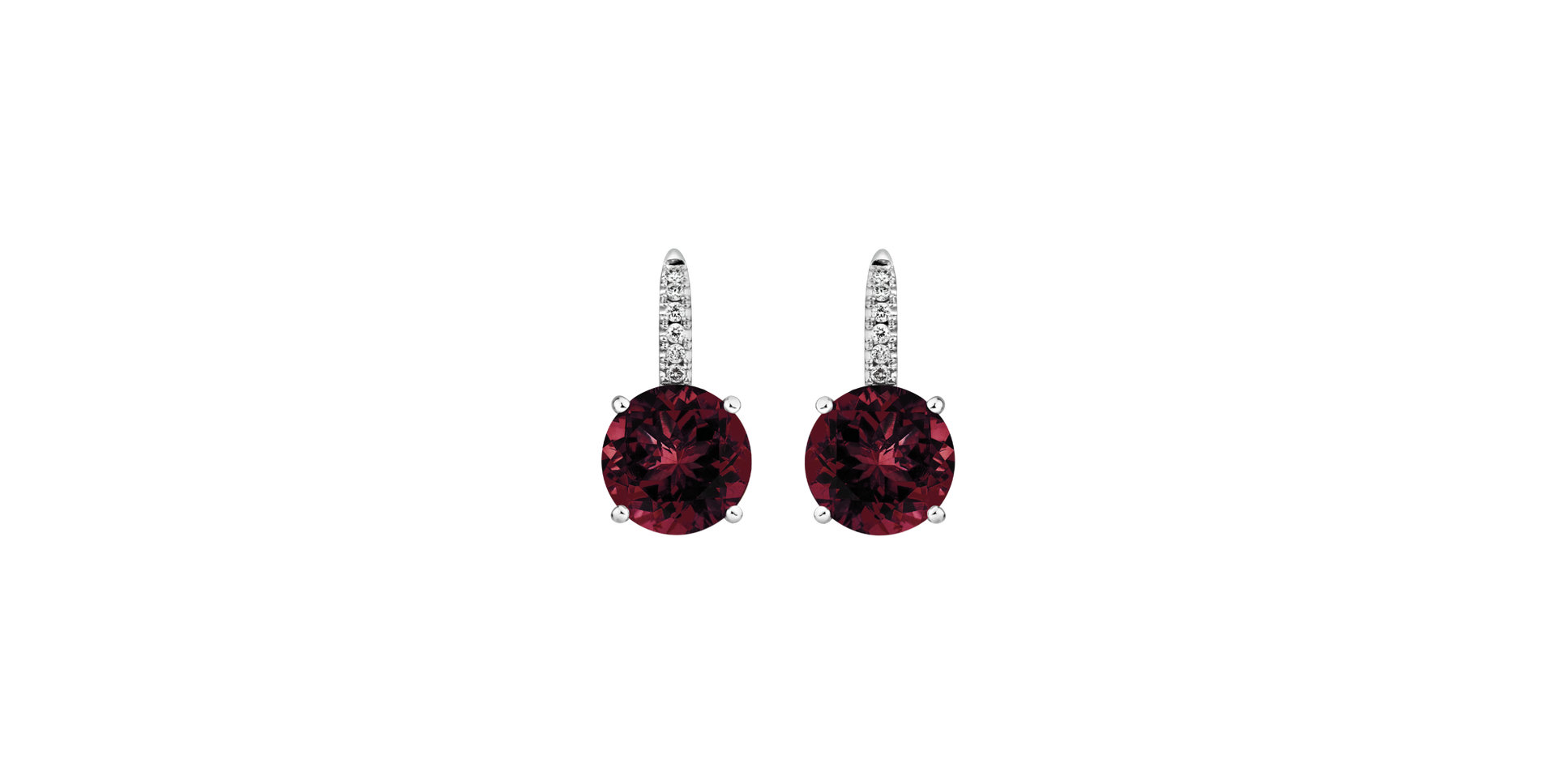 Diamond earrings with Rhodolite Zorabelle