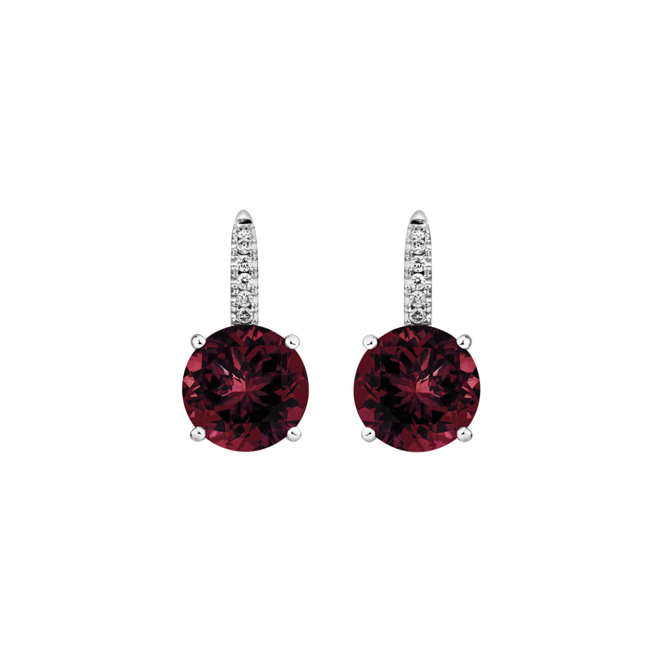 Diamond earrings with Rhodolite Zorabelle