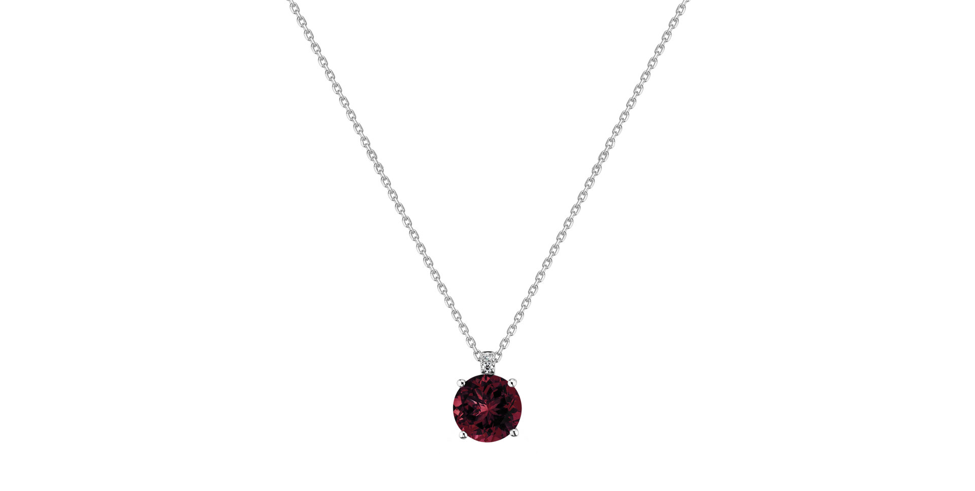 Diamond necklace with Rhodolite Zorabelle