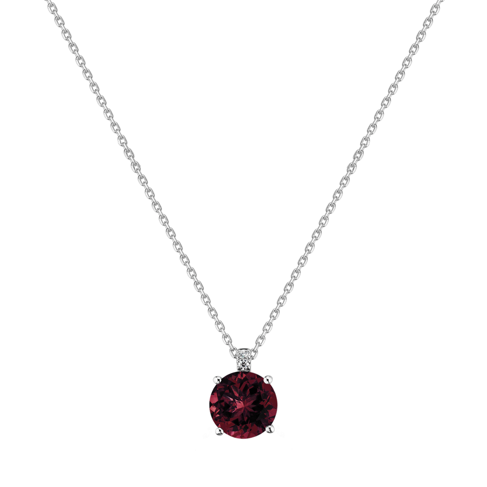 Diamond necklace with Rhodolite Zorabelle