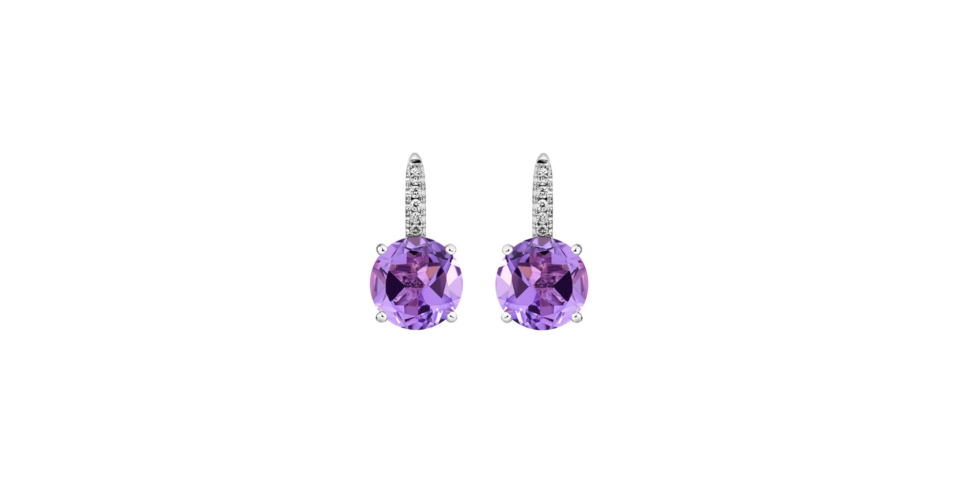 Diamond earrings with Amethyst Zorabelle