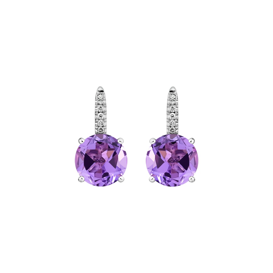 Diamond earrings with Amethyst Zorabelle