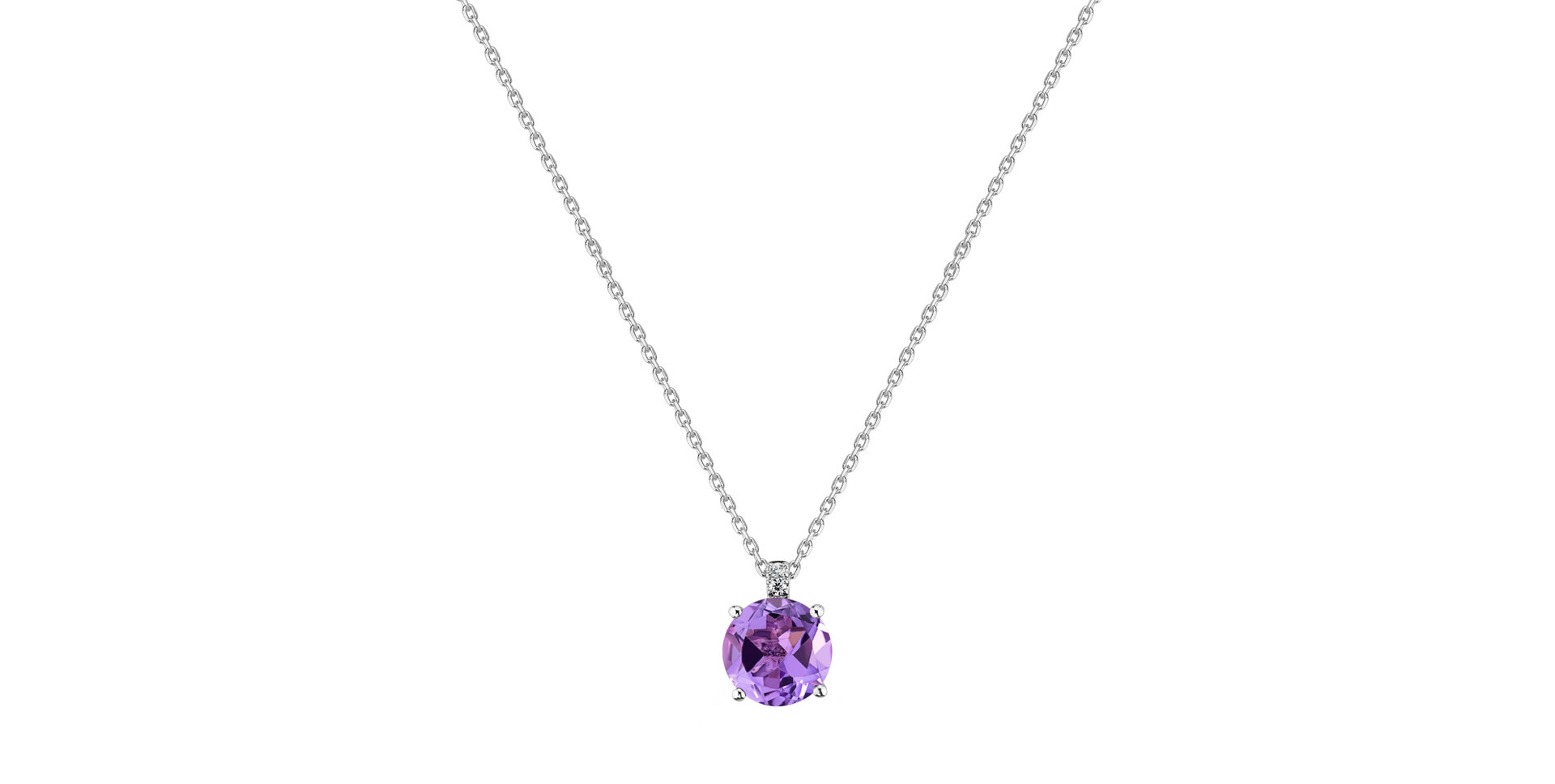 Diamond necklace with Amethyst Zorabelle