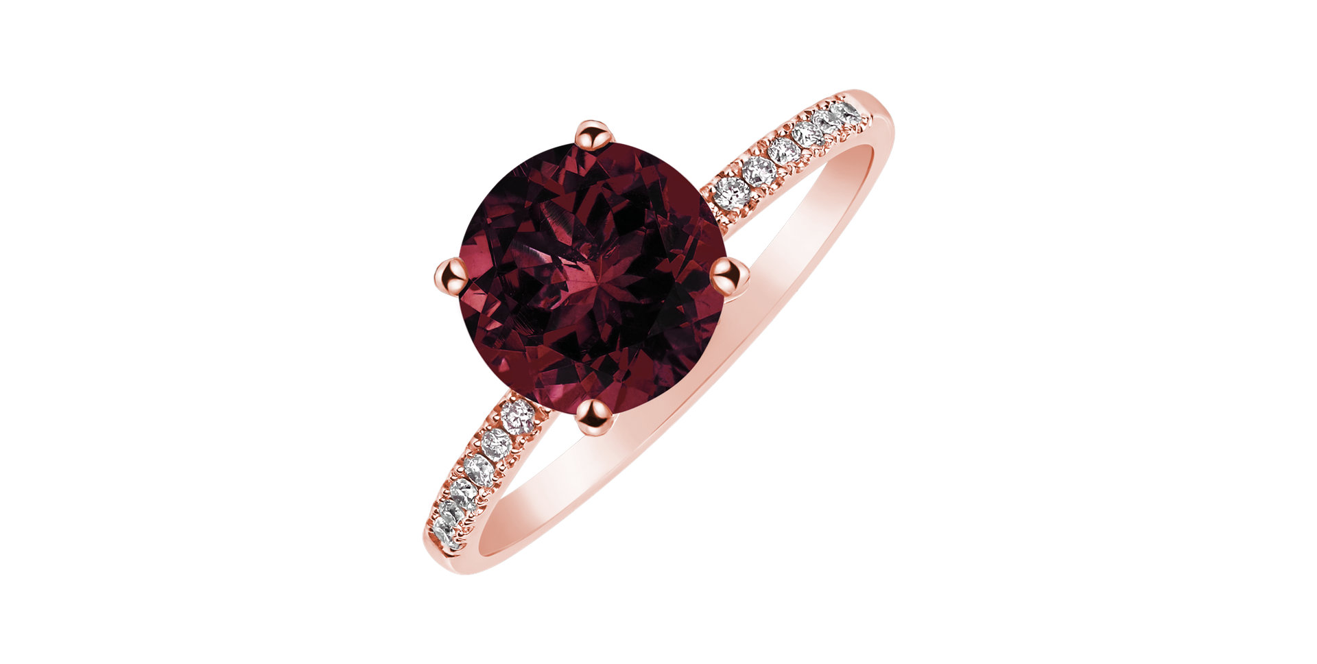 Diamond ring with Rhodolite Zorabelle
