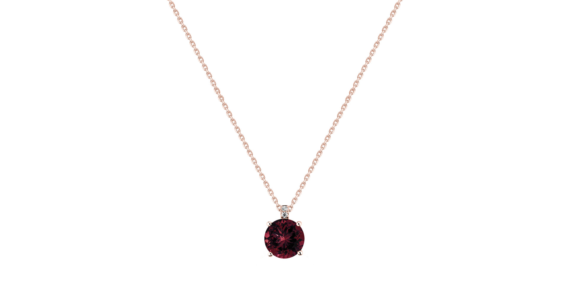Diamond necklace with Rhodolite Zorabelle