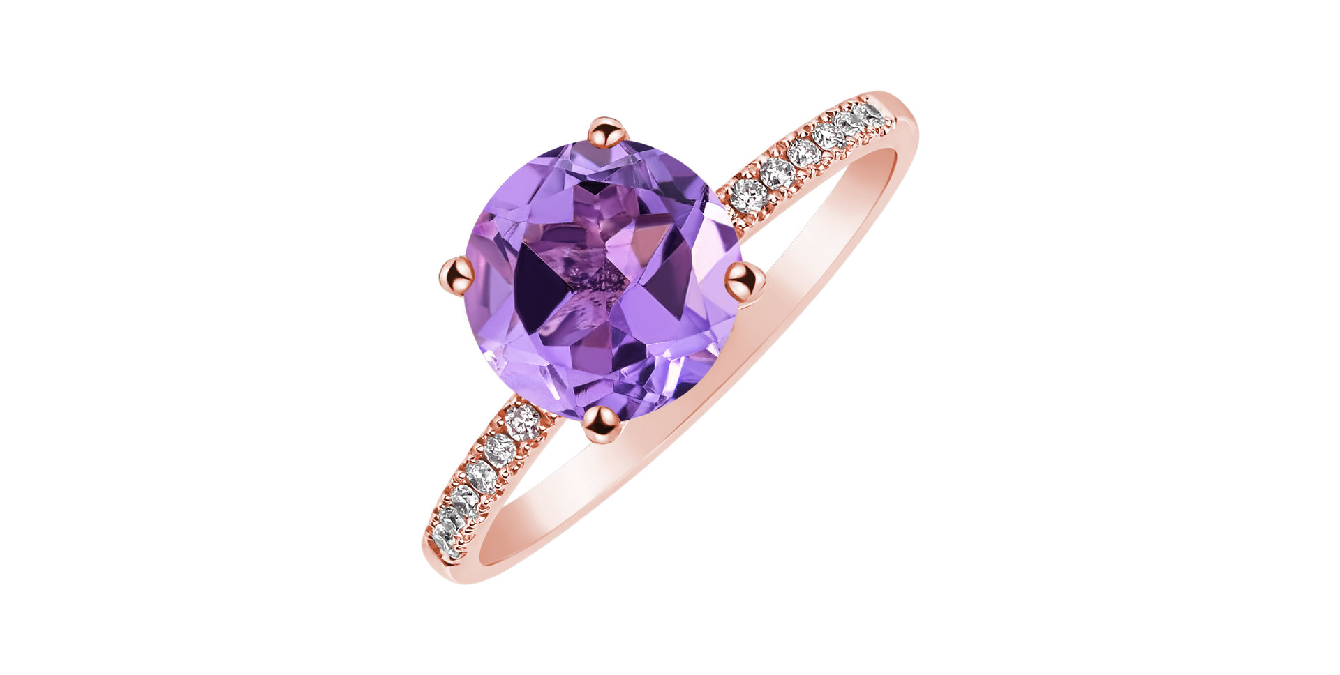 Diamond ring with Amethyst Zorabelle