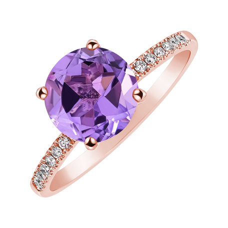 Diamond ring with Amethyst Zorabelle