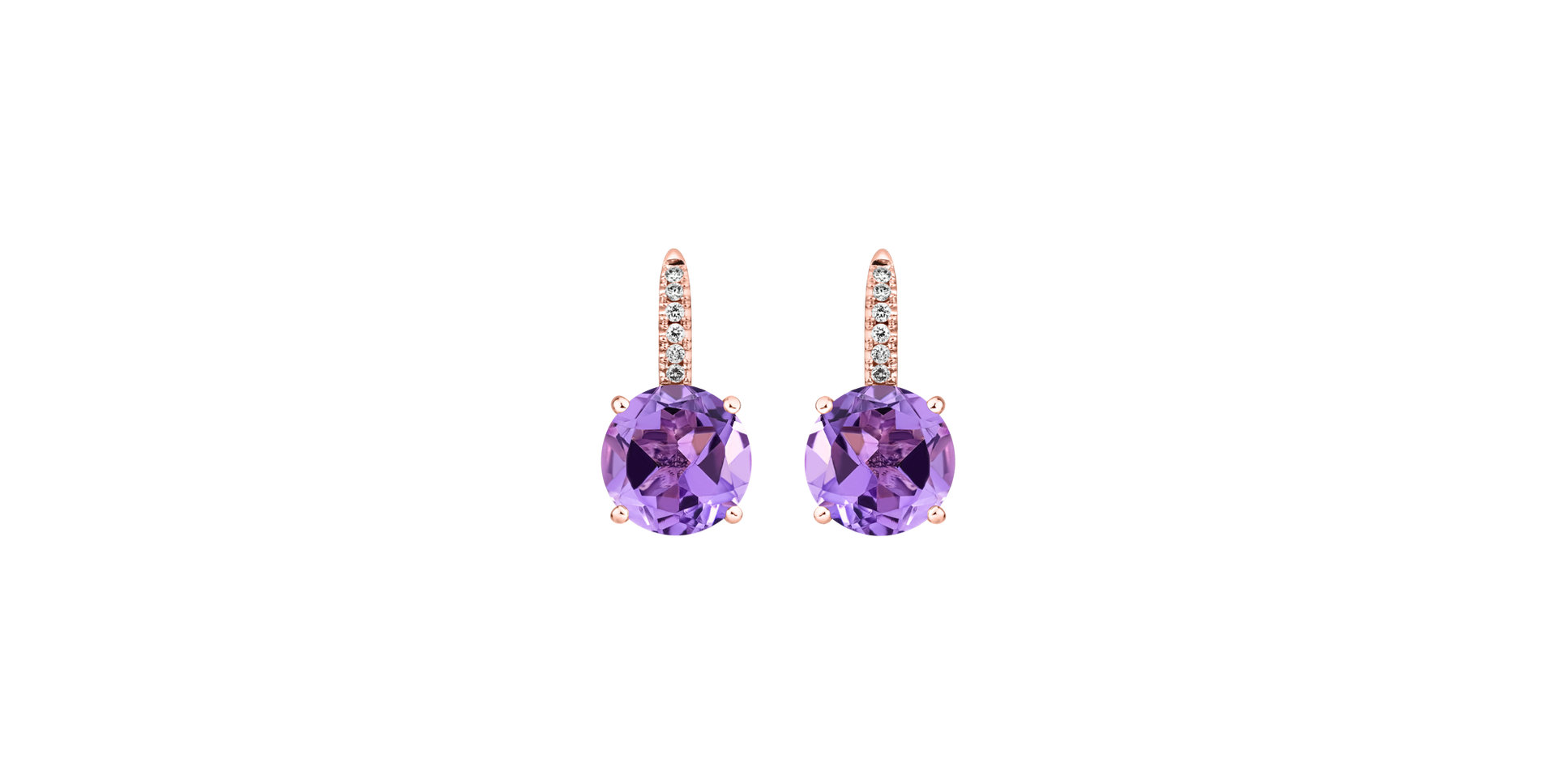 Diamond earrings with Amethyst Zorabelle