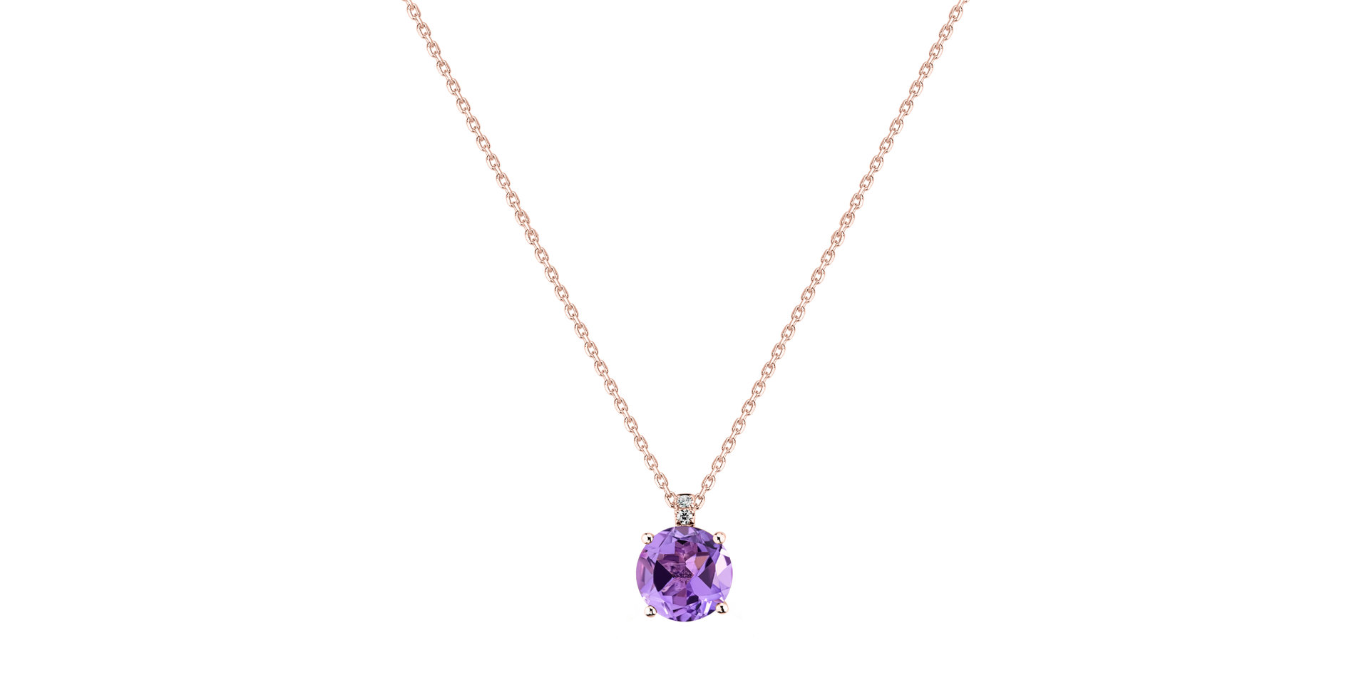 Diamond necklace with Amethyst Zorabelle