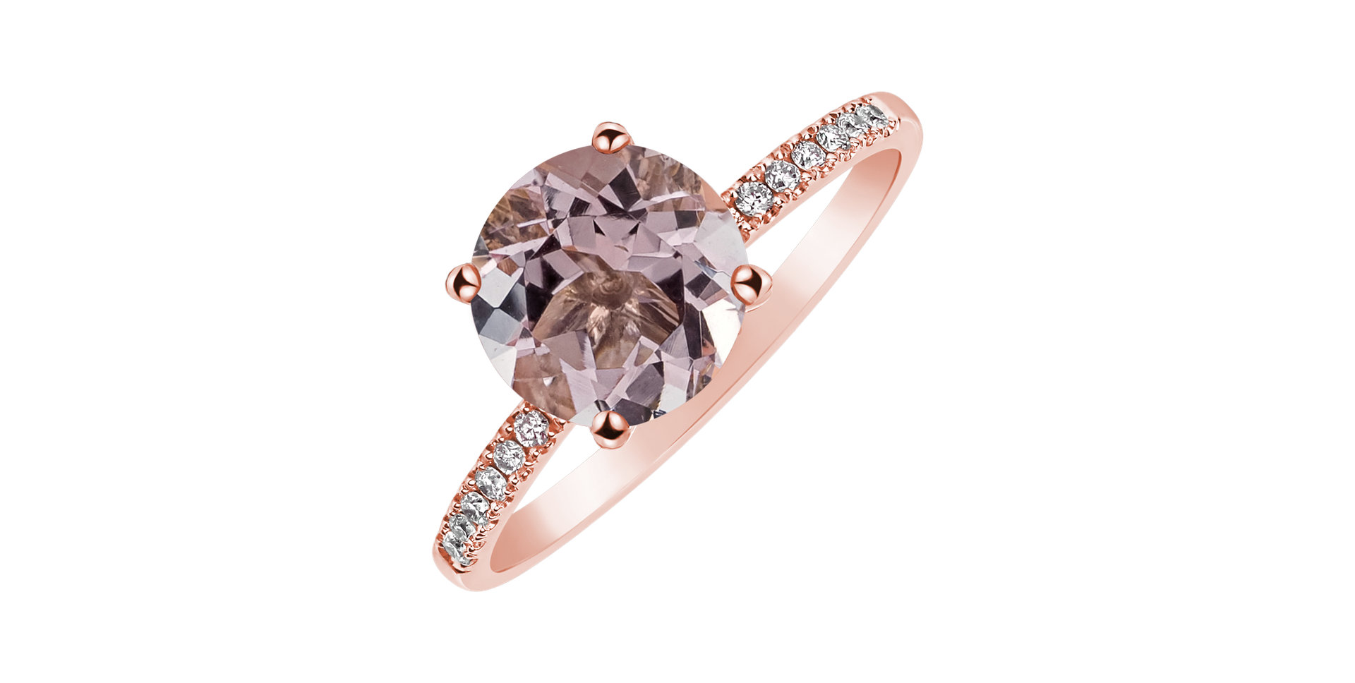 Diamond ring with Morganite Zorabelle