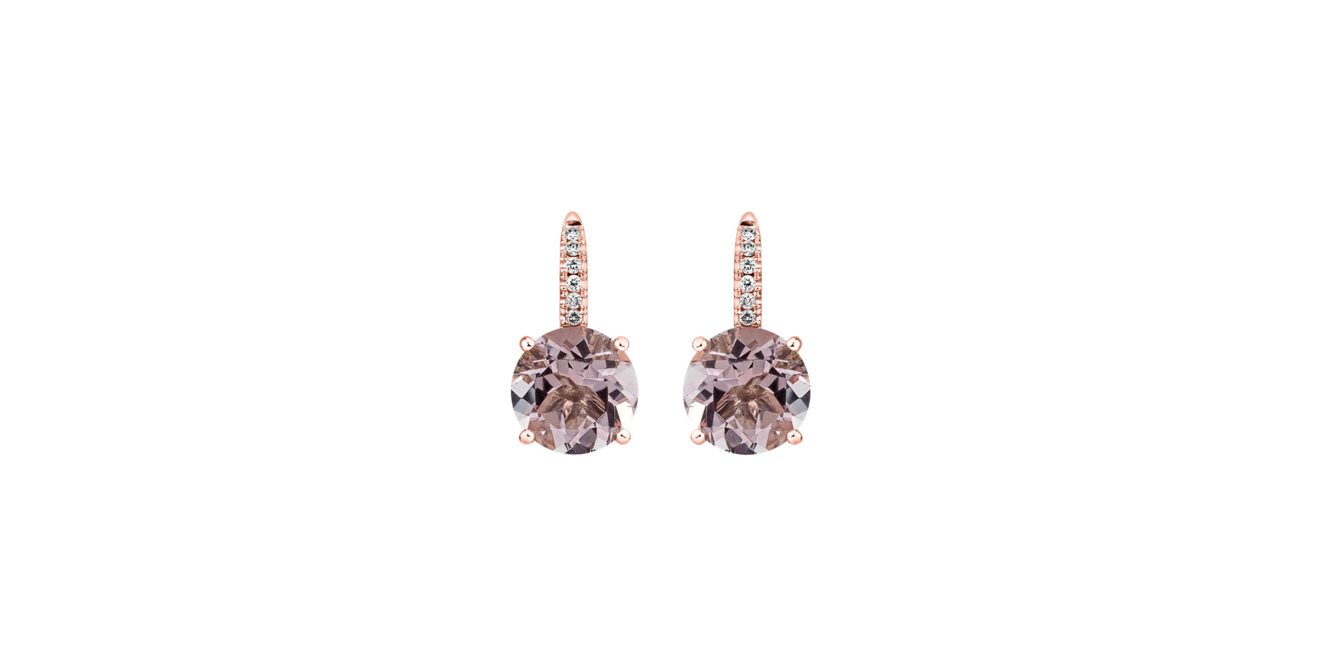 Diamond earrings with Morganite Zorabelle