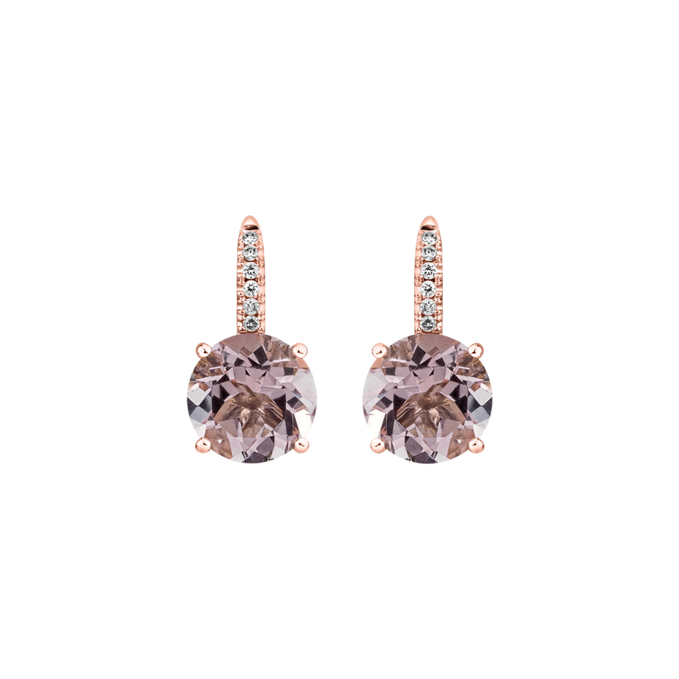 Diamond earrings with Morganite Zorabelle