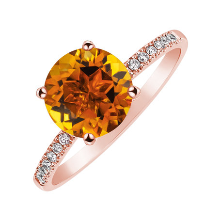 Diamond ring with Citrine Zorabelle