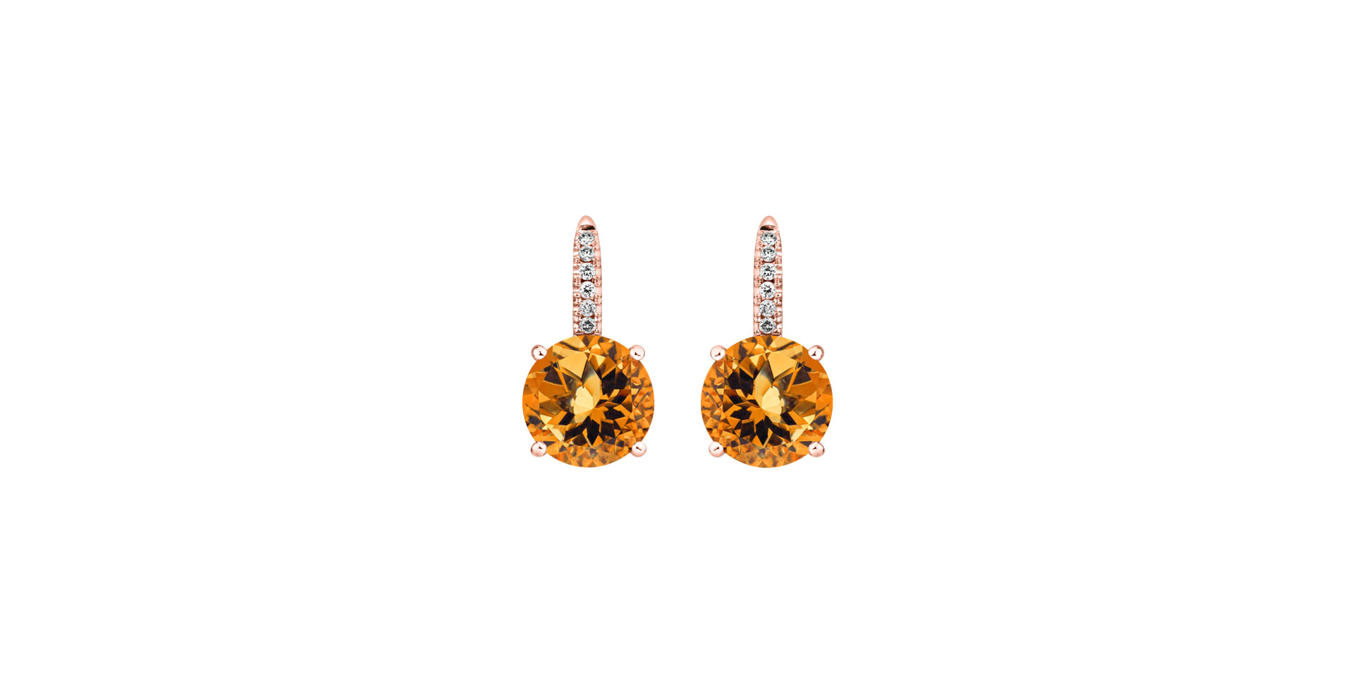 Diamond earrings with Citrine Zorabelle