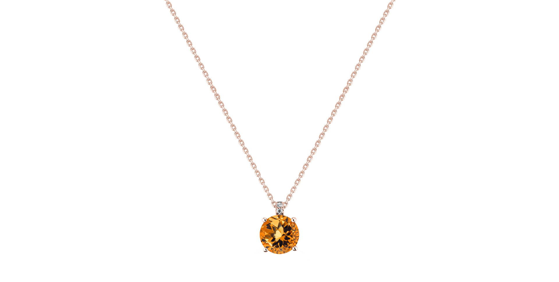 Diamond necklace with Citrine Zorabelle