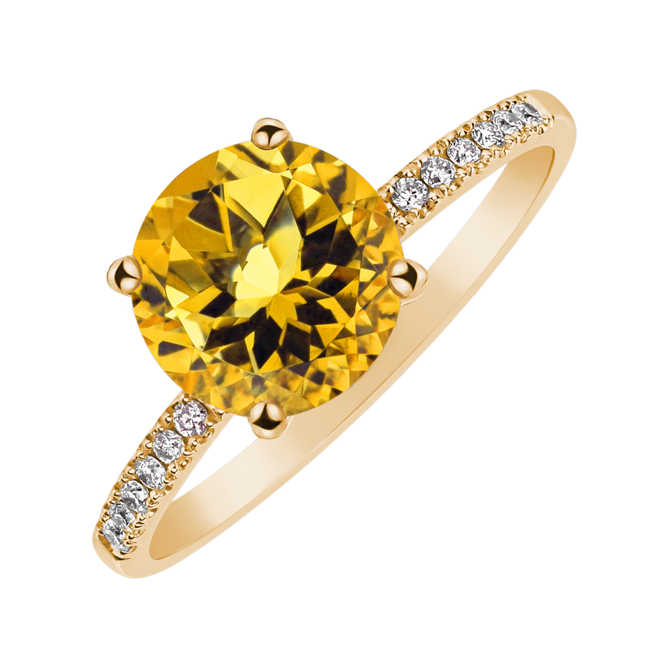 Diamond ring with Citrine Zorabelle