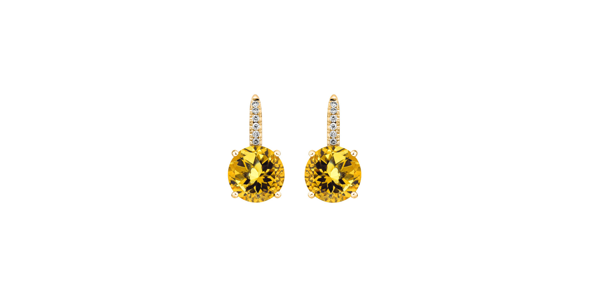 Diamond earrings with Citrine Zorabelle
