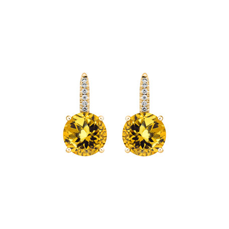 Diamond earrings with Citrine Zorabelle