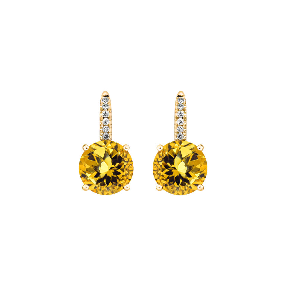 Diamond earrings with Citrine Zorabelle