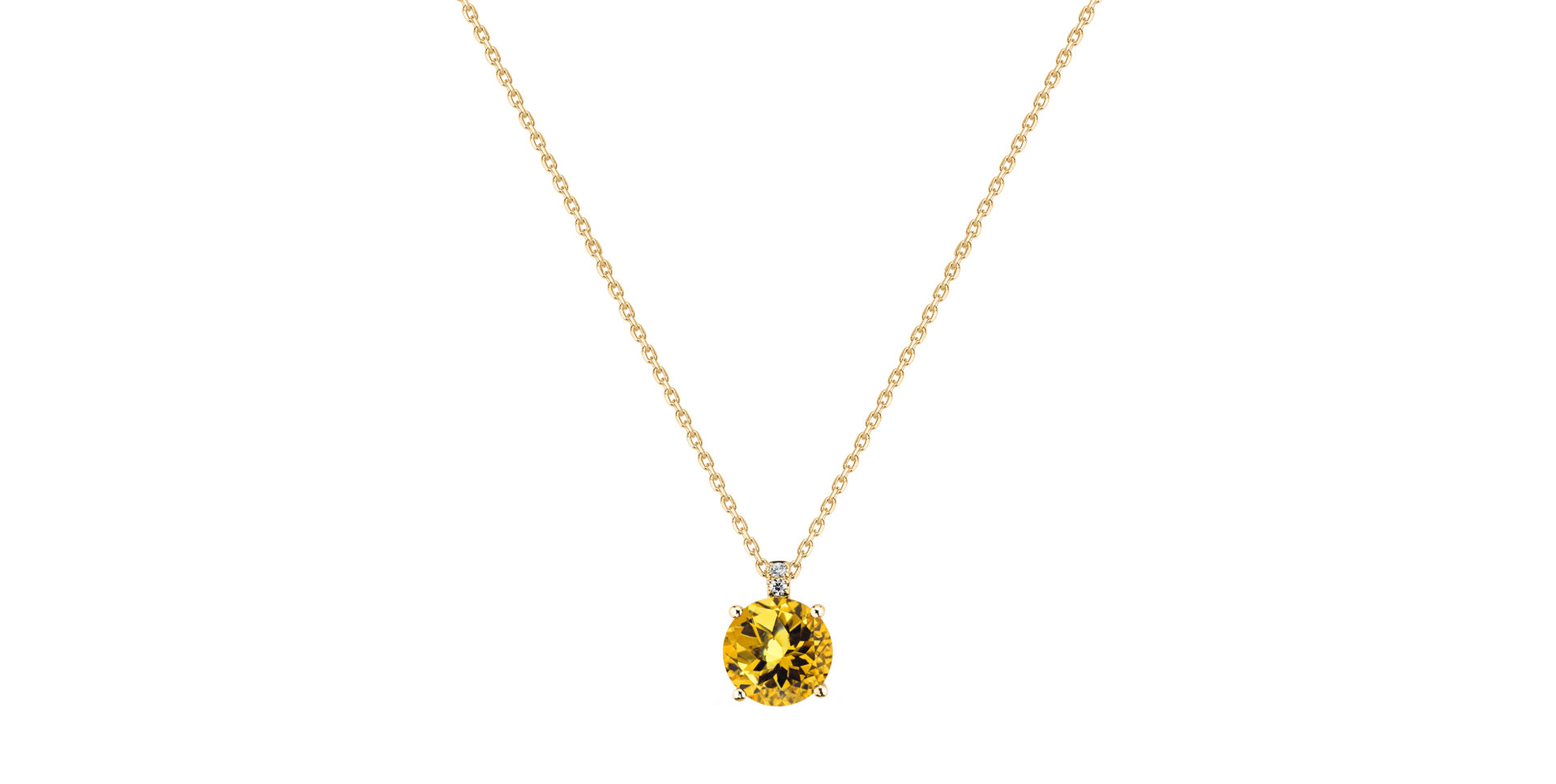 Diamond necklace with Citrine Zorabelle
