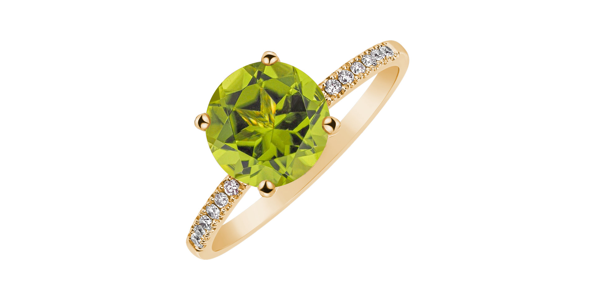 Diamond ring with Peridote Zorabelle