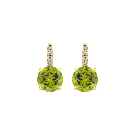 Diamond earrings with Peridote Zorabelle