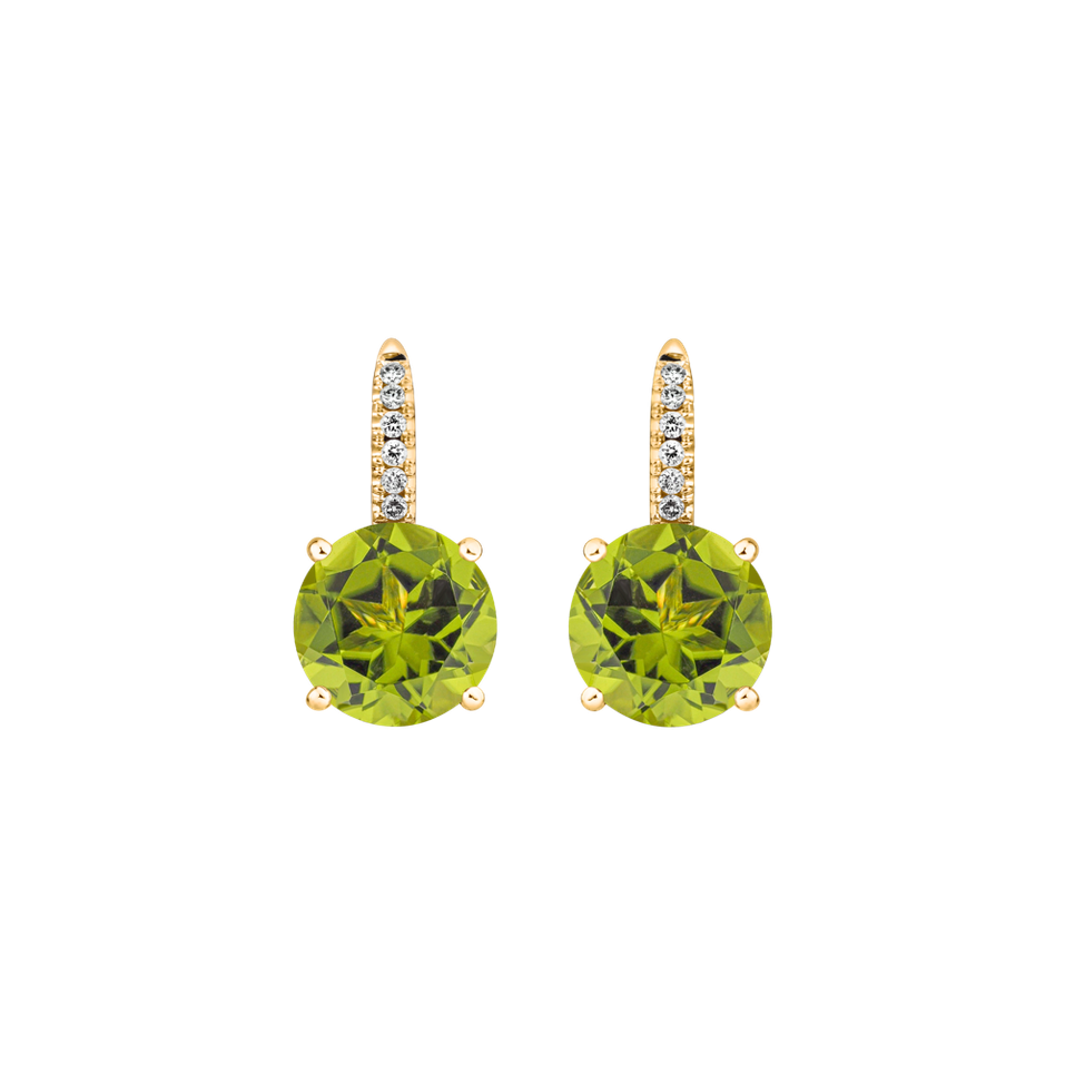 Diamond earrings with Peridote Zorabelle