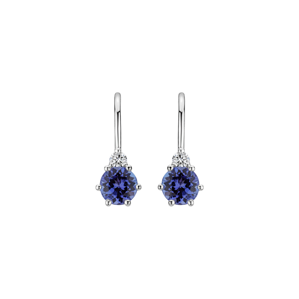Diamond earrings with Tanzanite Midnight Serenity