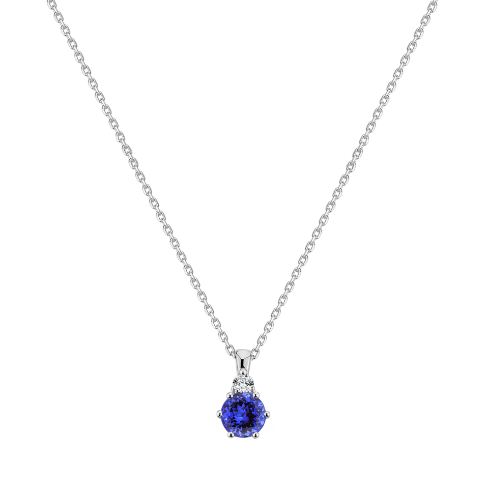 Diamond necklace with Tanzanite Midnight Serenity