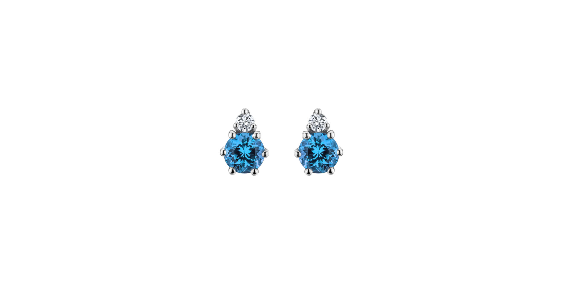 Diamond earrings with Topaz Midnight Serenity