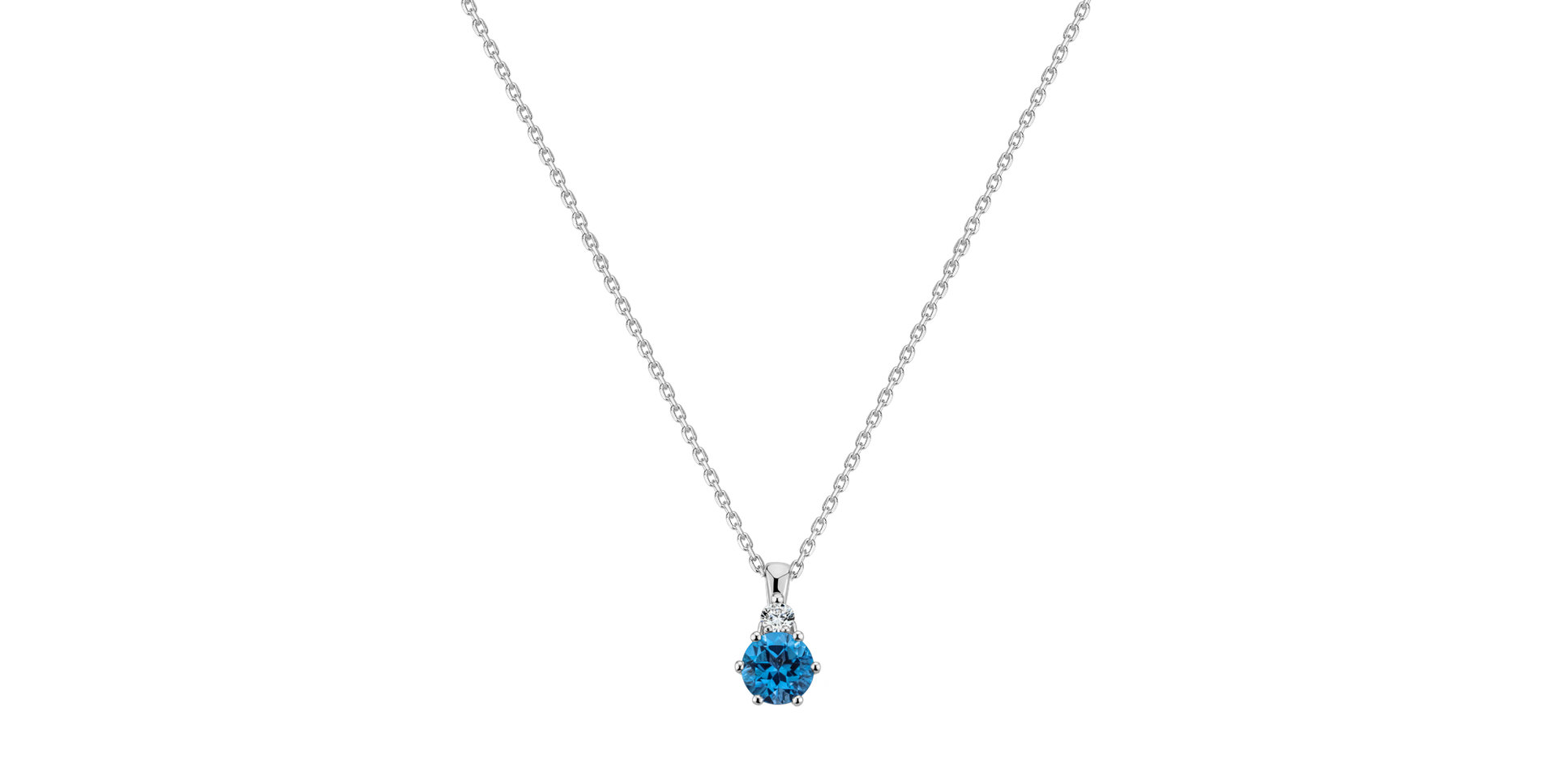 Diamond necklace with Topaz Midnight Serenity