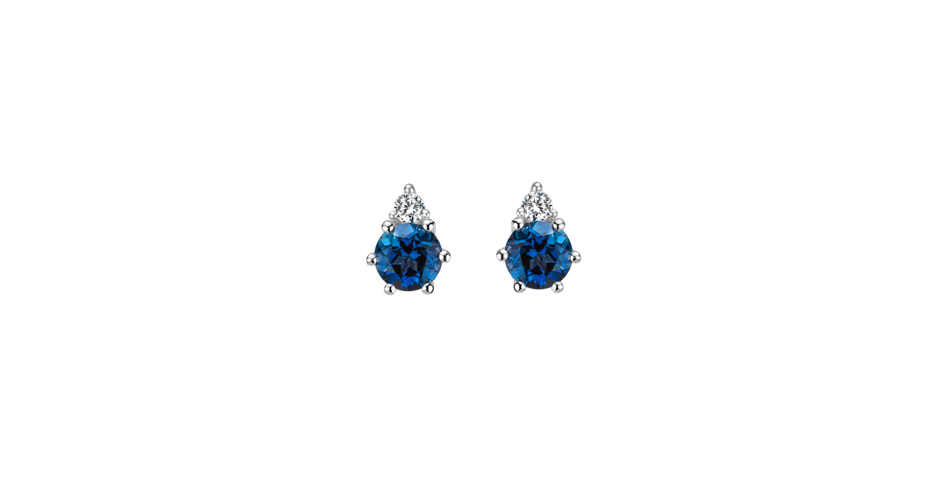 Diamond earrings with Topaz Midnight Serenity