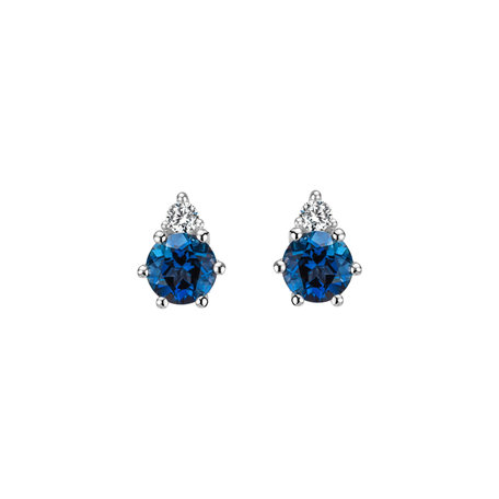 Diamond earrings with Topaz Midnight Serenity