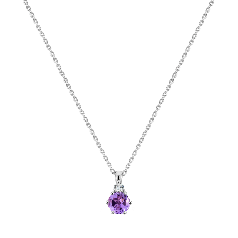 Diamond necklace with Amethyst Midnight Serenity