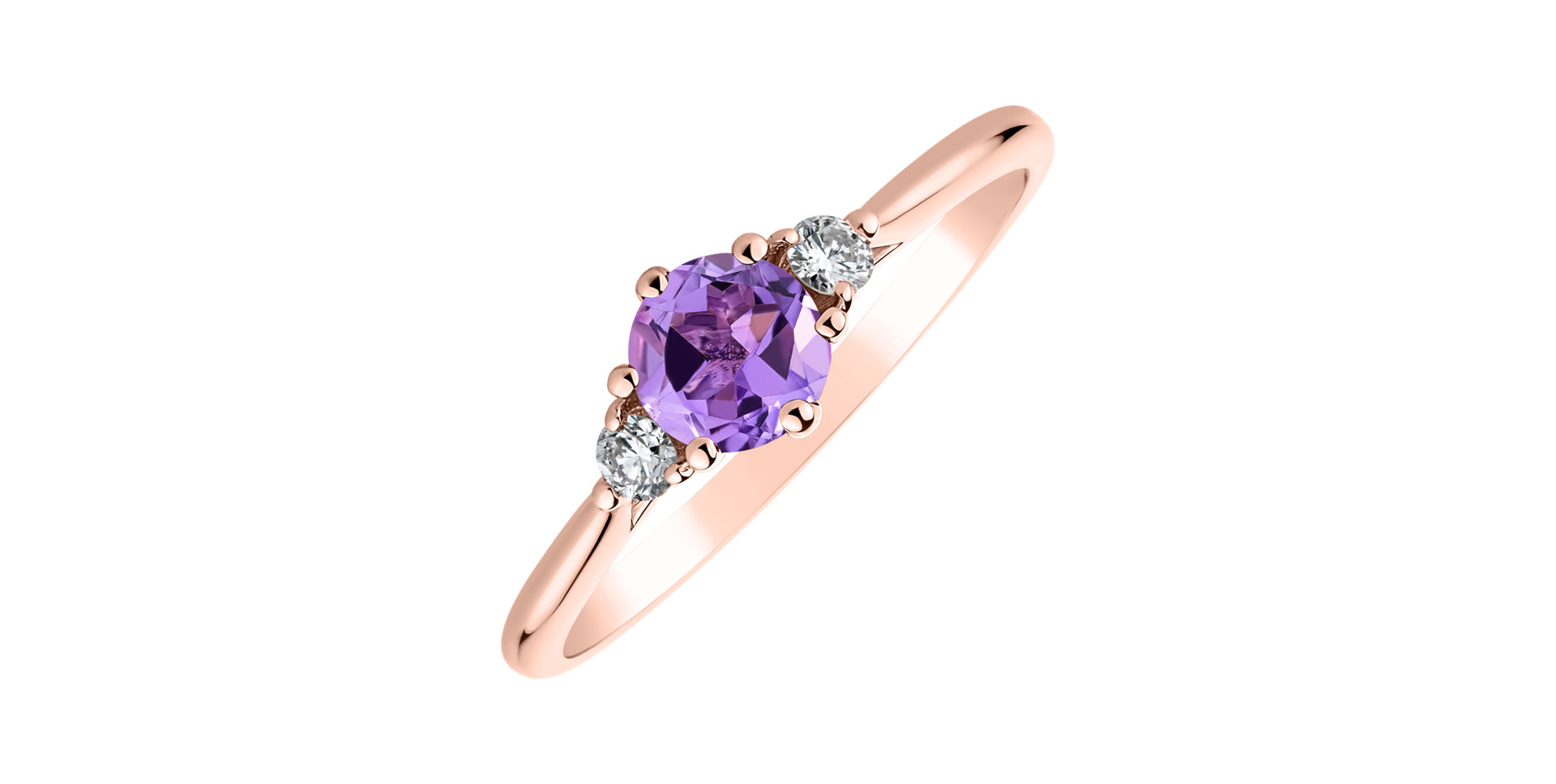 Diamond ring with Amethyst Midnight Serenity