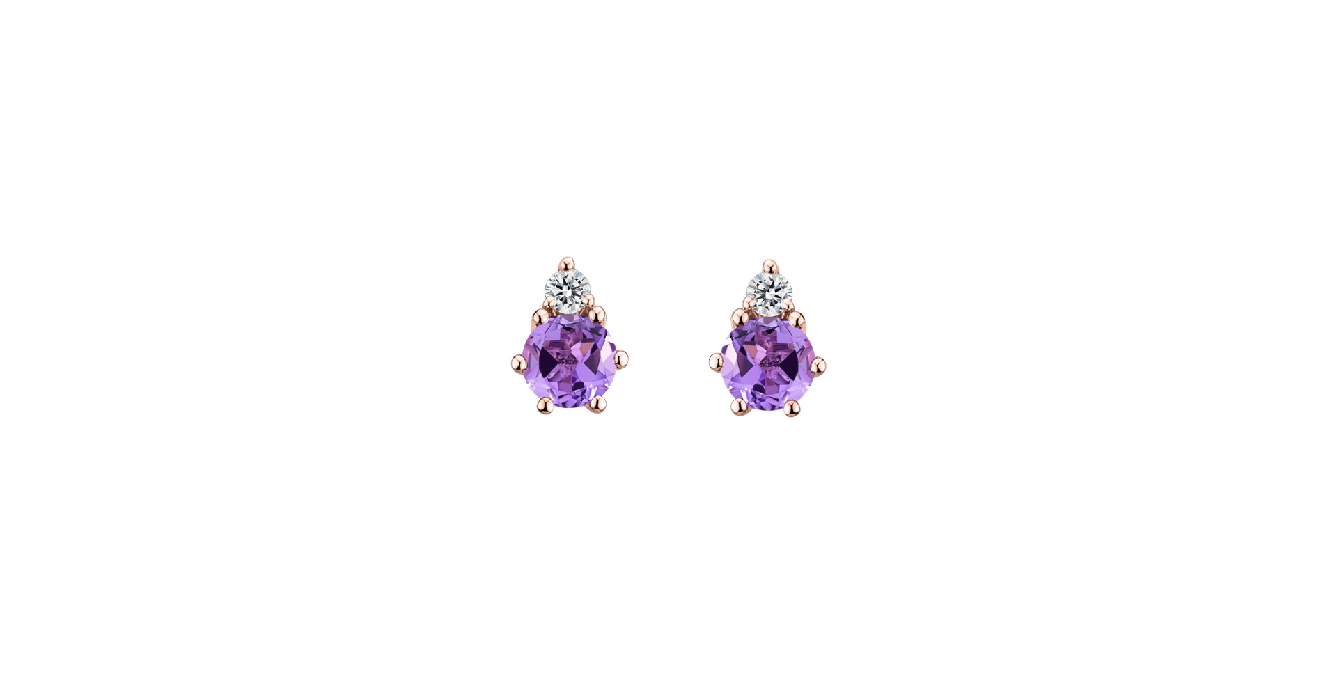 Diamond earrings with Amethyst Midnight Serenity