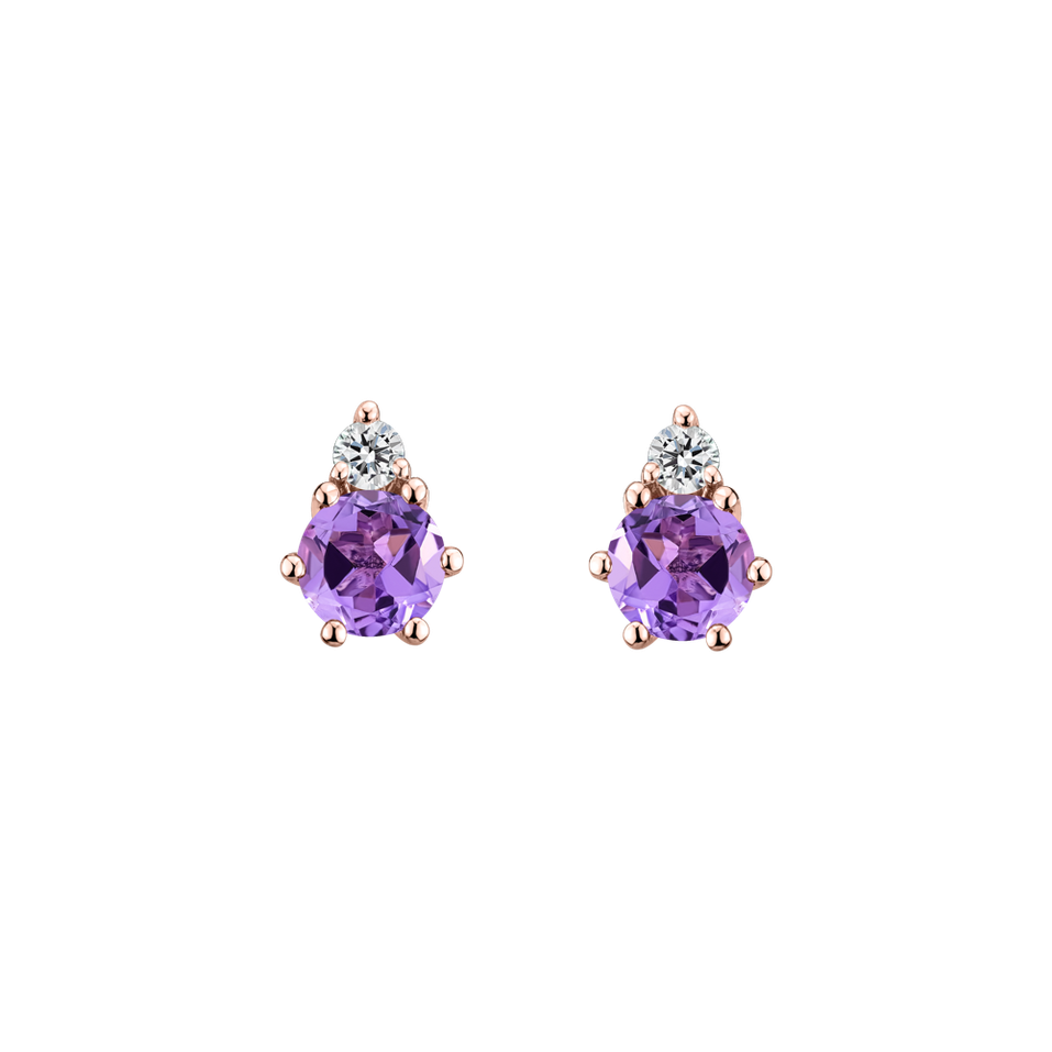 Diamond earrings with Amethyst Midnight Serenity
