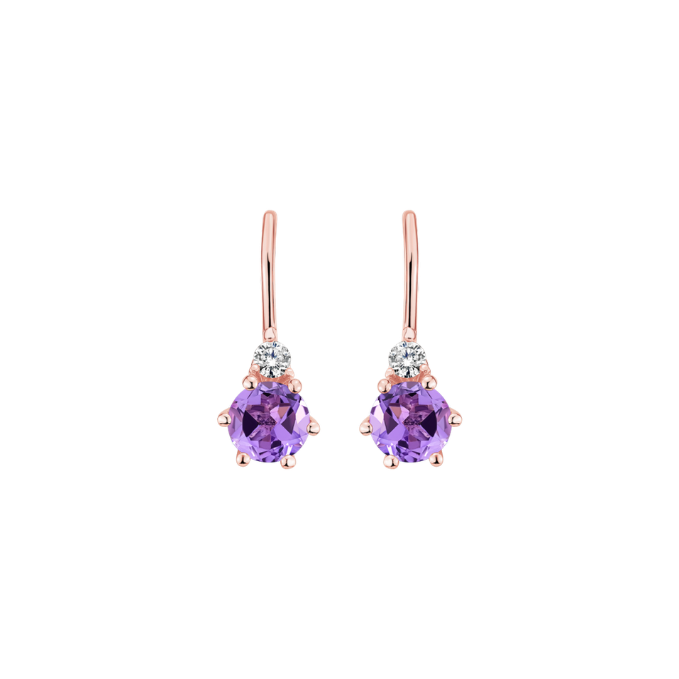 Diamond earrings with Amethyst Midnight Serenity